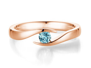 Verlovingsring Twist Colour in 9K roségoud met blauwe topaas 0,25ct