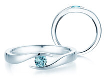 Verlovingsring Twist Colour in zilver 925/- met blauwe topaas 0,15ct