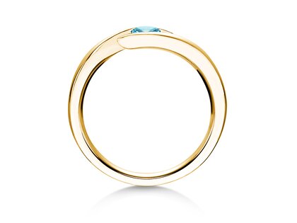 Verlovingsring Twist Colour in 9K geelgoud met blauwe topaas 0,25ct