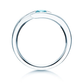 Verlovingsring Twist Colour in zilver 925/- met blauwe topaas 0,15ct