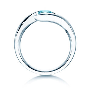 Verlovingsring Twist Colour in 9K witgoud met blauwe topaas 0,50ct