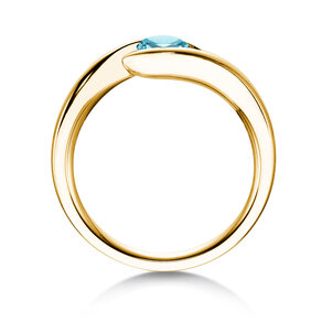 Verlovingsring Twist Colour in 9K geelgoud met blauwe topaas 0,50ct