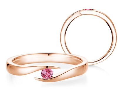 Verlovingsring Twist Colour in 9K roségoud met roze toermalijn 0,05ct