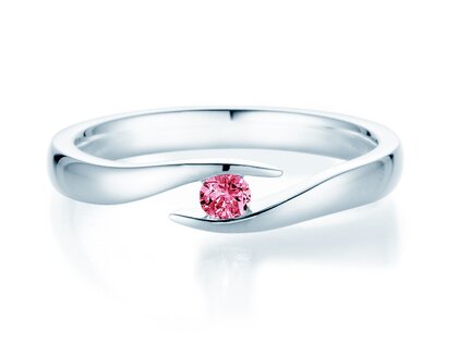 Verlovingsring Twist Colour in zilver 925/- met roze toermalijn 0,05ct