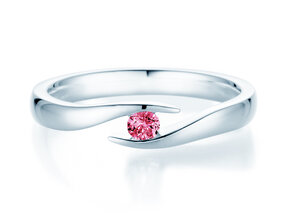 Verlovingsring Twist Colour in zilver 925/- met roze toermalijn 0,05ct