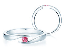 Verlovingsring Twist Colour in zilver 925/- met roze toermalijn 0,05ct