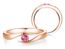 Verlovingsring Twist Colour in 9K roségoud met roze toermalijn 0,25ct