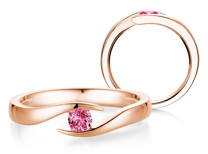 Verlovingsring Twist Colour in 9K roségoud met roze toermalijn 0,25ct