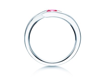 Verlovingsring Twist Colour in 9K witgoud met roze toermalijn 0,15ct