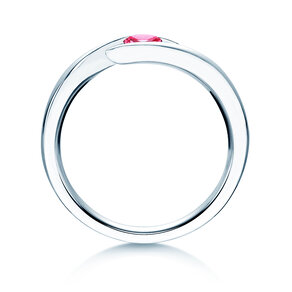 Verlovingsring Twist Colour in 9K witgoud met roze toermalijn 0,15ct