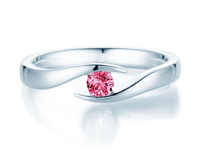 Verlovingsring Twist Colour in 9K witgoud met roze toermalijn 0,15ct
