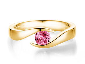 Verlovingsring Twist Colour in 14K geelgoud met roze toermalijn 0,50ct