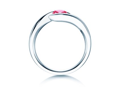 Verlovingsring Twist Colour in 14K witgoud met roze toermalijn 0,50ct