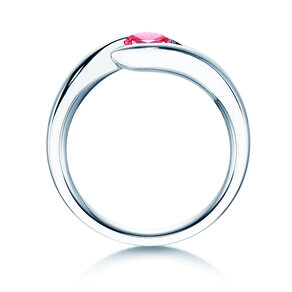 Verlovingsring Twist Colour in 14K witgoud met roze toermalijn 0,50ct