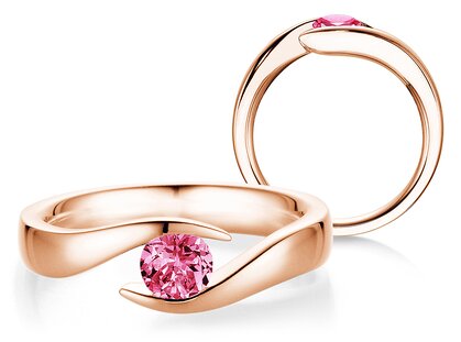 Verlovingsring Twist Colour in 14K roségoud met roze toermalijn 0,50ct