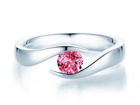 Verlovingsring Twist Colour in 14K witgoud met roze toermalijn 0,50ct