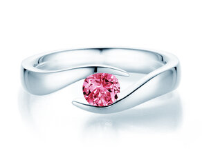 Verlovingsring Twist Colour in 14K witgoud met roze toermalijn 0,50ct