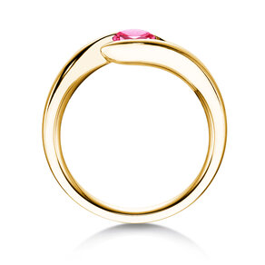 Verlovingsring Twist Colour in 14K geelgoud met roze toermalijn 0,50ct