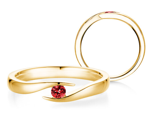 Verlovingsring Twist Colour in zilver 925/- met robijn 0,05ct