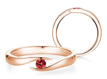 Verlovingsring Twist Colour in 14K roségoud met robijn 0,05ct