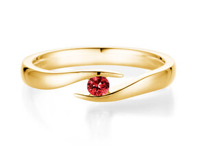 Verlovingsring Twist Colour in 14K geelgoud met robijn 0,05ct