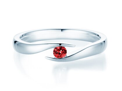 Verlovingsring Twist Colour in zilver 925/- met robijn 0,05ct