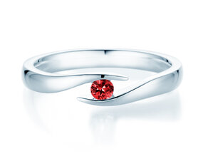 Verlovingsring Twist Colour in zilver 925/- met robijn 0,05ct