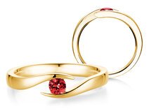 Verlovingsring Twist Colour in 9K geelgoud met robijn 0,15ct