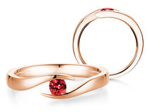 Verlovingsring Twist Colour in 9K roségoud met robijn 0,15ct