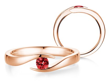 Verlovingsring Twist Colour in 9K roségoud met robijn 0,15ct