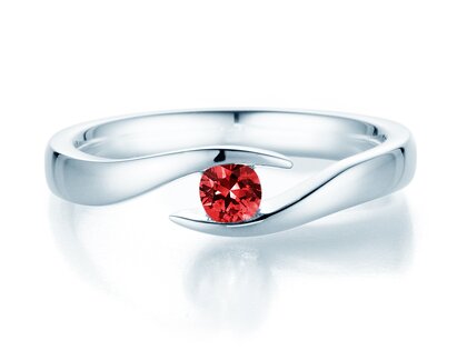 Verlovingsring Twist Colour in 18K witgoud met robijn 0,25ct