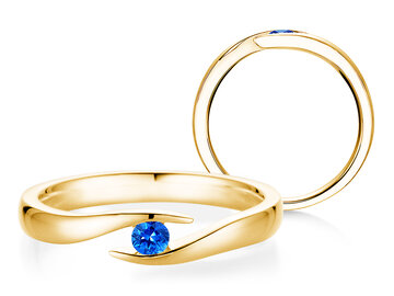 Verlovingsring Twist Colour in zilver 925/- met saffier 0,05ct