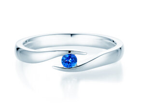 Verlovingsring Twist Colour in zilver 925/- met saffier 0,10ct