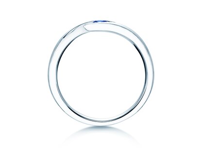 Verlovingsring Twist Colour in zilver 925/- met saffier 0,10ct