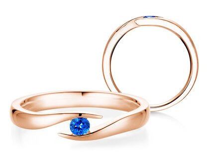 Verlovingsring Twist Colour in 14K roségoud met saffier 0,05ct