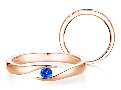 Verlovingsring Twist Colour in 14K roségoud met saffier 0,05ct