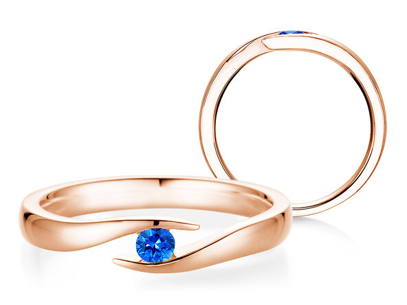 Verlovingsring Twist Colour in 14K roségoud met saffier 0,05ct