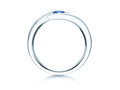 Verlovingsring Twist Colour in zilver 925/- met saffier 0,15ct