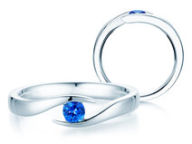 Verlovingsring Twist Colour in zilver 925/- met saffier 0,15ct