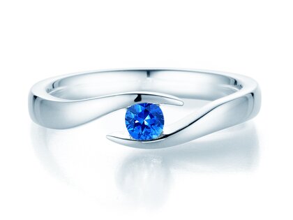 Verlovingsring Twist Colour in zilver 925/- met saffier 0,15ct