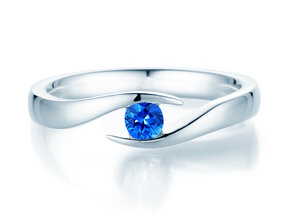 Verlovingsring Twist Colour in zilver 925/- met saffier 0,15ct