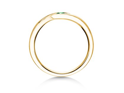 Verlovingsring Twist Colour in 9K geelgoud met smaragd 0,05ct