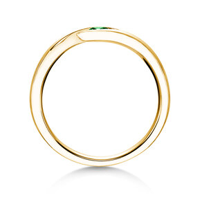Verlovingsring Twist Colour in 9K geelgoud met smaragd 0,05ct