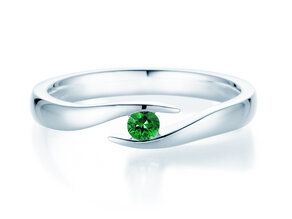 Verlovingsring Twist Colour in zilver 925/- met smaragd 0,05ct