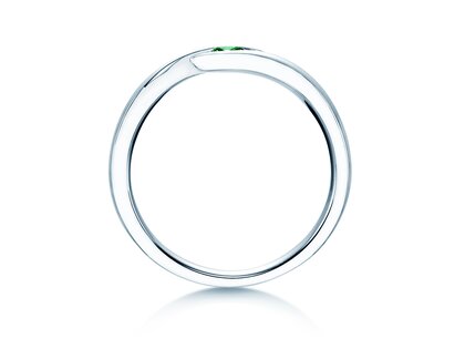 Verlovingsring Twist Colour in zilver 925/- met smaragd 0,05ct