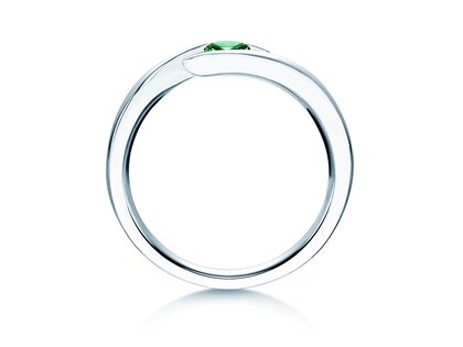Verlovingsring Twist Colour in 14K witgoud met smaragd 0,15ct