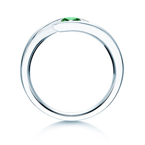Verlovingsring Twist Colour in 14K witgoud met smaragd 0,15ct