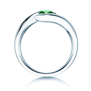 Verlovingsring Twist Colour in 9K witgoud met smaragd 0,50ct
