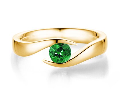 Verlovingsring Twist Colour in 18K geelgoud met smaragd 0,50ct