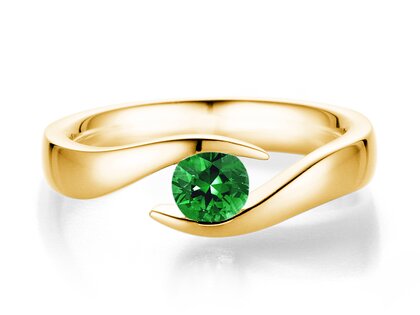 Verlovingsring Twist Colour in 18K geelgoud met smaragd 0,50ct